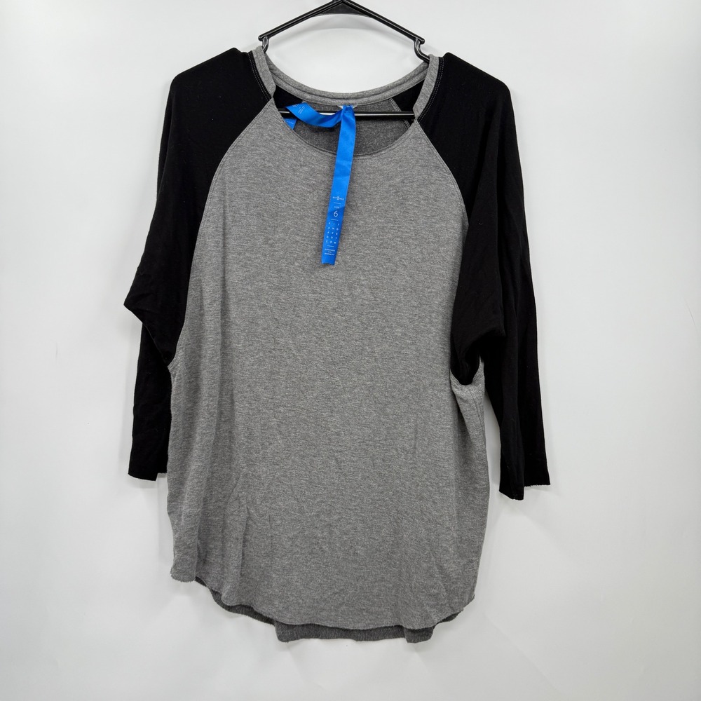 Kit and Ace Gray Black Baseball Tee Size 6 3/4 Sleeve‎ Raglan